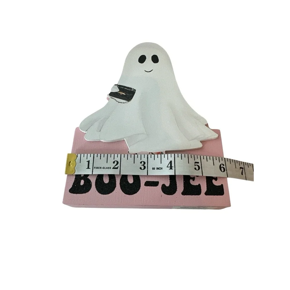 New‎ Halloween Decoration Pink Ghost Wood